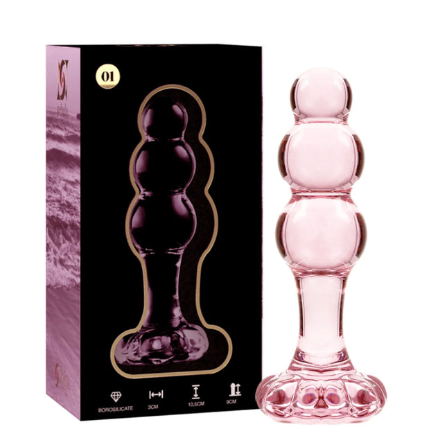 NEBULA SERIES BY IBIZA - MODELL 1 STECKER BOROSILIKATGLAS TRANSPARENT 10.5 CM -O- 3 CM - Analplug