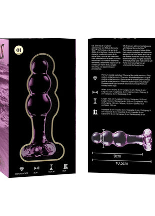 NEBULA SERIES BY IBIZA - MODELL 1 STECKER BOROSILIKATGLAS TRANSPARENT 10.5 CM -O- 3 CM - Analplug