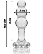 NEBULA SERIES BY IBIZA - MODELL 1 STECKER BOROSILIKATGLAS TRANSPARENT 10.5 CM -O- 3 CM - Analplug