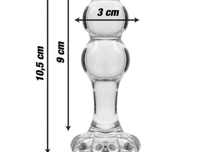 NEBULA SERIES BY IBIZA - MODELL 1 STECKER BOROSILIKATGLAS TRANSPARENT 10.5 CM -O- 3 CM - Analplug