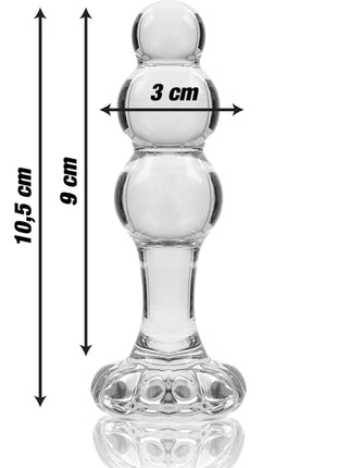 NEBULA SERIES BY IBIZA - MODELL 1 STECKER BOROSILIKATGLAS TRANSPARENT 10.5 CM -O- 3 CM - Analplug