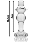 NEBULA SERIES BY IBIZA - MODELL 1 STECKER BOROSILIKATGLAS TRANSPARENT 10.5 CM -O- 3 CM - Analplug