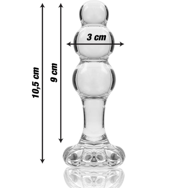 NEBULA SERIES BY IBIZA - MODELL 1 STECKER BOROSILIKATGLAS TRANSPARENT 10.5 CM -O- 3 CM - Analplug