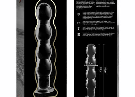 NEBULA SERIES BY IBIZA - MODELL 10 DILDO BOROSILIKATGLAS - 16.5 CM -O- 3.5 CM - Glas Analplug