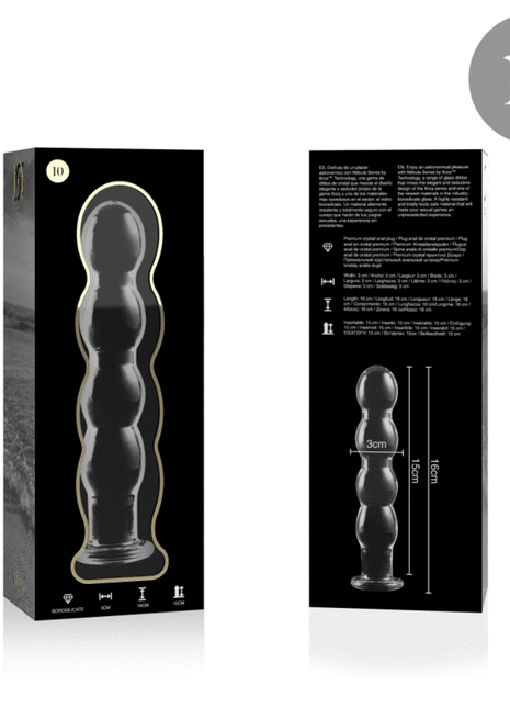 NEBULA SERIES BY IBIZA - MODELL 10 DILDO BOROSILIKATGLAS - 16.5 CM -O- 3.5 CM - Glas Analplug