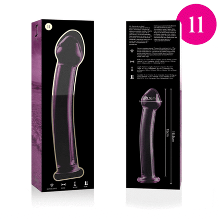 NEBULA SERIES BY IBIZA - MODELL 11 DILDO BOROSILIKATGLAS KLAR 16 CM -O- 3 CM - Glasdildo