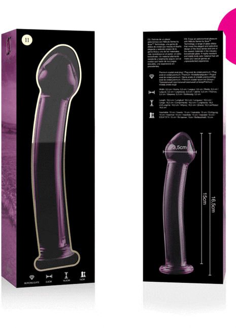 NEBULA SERIES BY IBIZA - MODELL 11 DILDO BOROSILIKATGLAS KLAR 16 CM -O- 3 CM - Glasdildo