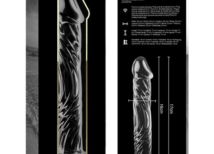NEBULA SERIES BY IBIZA - MODELL 12 DILDO BOROSILIKATGLAS 17 CM -O- 3.5 CM - Glas Analplug