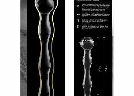 NEBULA SERIES BY IBIZA - MODELL 13 DILDO BOROSILIKATGLAS - 18 CM -O- 3.5 CM - Glas Analplug