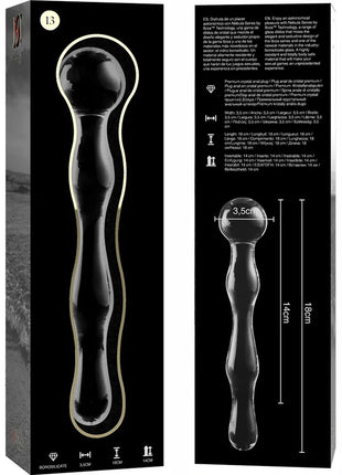 NEBULA SERIES BY IBIZA - MODELL 13 DILDO BOROSILIKATGLAS - 18 CM -O- 3.5 CM - Glas Analplug