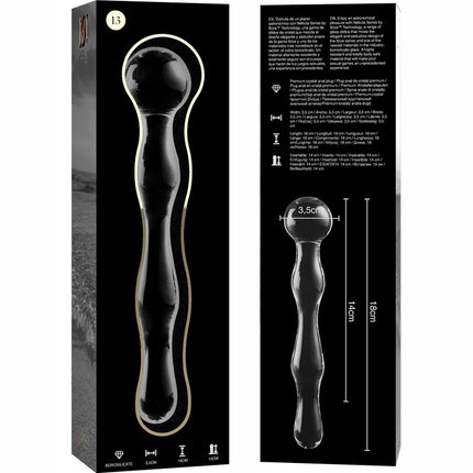 NEBULA SERIES BY IBIZA - MODELL 13 DILDO BOROSILIKATGLAS - 18 CM -O- 3.5 CM - Glas Analplug