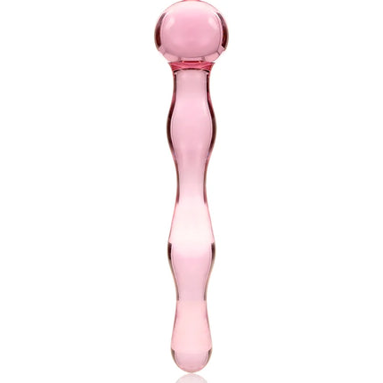 NEBULA SERIES BY IBIZA - MODELL 13 DILDO BOROSILIKATGLAS - 18 CM -O- 3.5 CM - ROSA - Glas Analplug