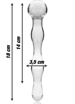 NEBULA SERIES BY IBIZA - MODELL 13 DILDO BOROSILIKATGLAS - 18 CM -O- 3.5 CM - Glas Analplug