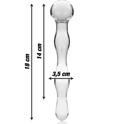 NEBULA SERIES BY IBIZA - MODELL 13 DILDO BOROSILIKATGLAS - 18 CM -O- 3.5 CM - Glas Analplug