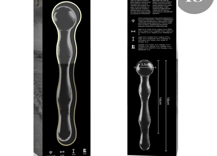 NEBULA SERIES BY IBIZA - MODELL 13 DILDO BOROSILIKATGLAS - 18 CM -O- 3.5 CM - Glas Analplug