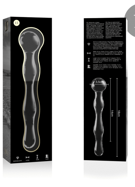 NEBULA SERIES BY IBIZA - MODELL 13 DILDO BOROSILIKATGLAS - 18 CM -O- 3.5 CM - Glas Analplug