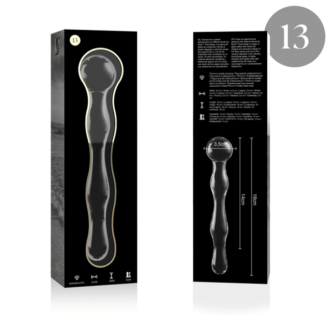 NEBULA SERIES BY IBIZA - MODELL 13 DILDO BOROSILIKATGLAS - 18 CM -O- 3.5 CM - Glas Analplug