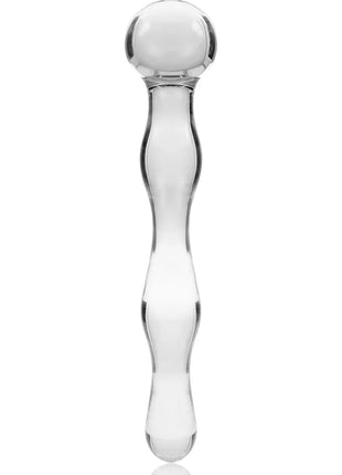 NEBULA SERIES BY IBIZA - MODELL 13 DILDO BOROSILIKATGLAS - 18 CM -O- 3.5 CM - TRANSPARENT - Glas Analplug