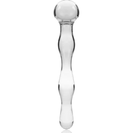 NEBULA SERIES BY IBIZA - MODELL 13 DILDO BOROSILIKATGLAS - 18 CM -O- 3.5 CM - TRANSPARENT - Glas Analplug