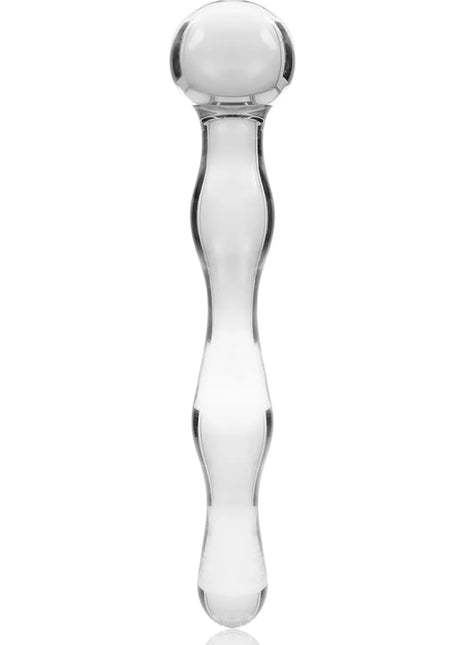 NEBULA SERIES BY IBIZA - MODELL 13 DILDO BOROSILIKATGLAS - 18 CM -O- 3.5 CM - TRANSPARENT - Glas Analplug