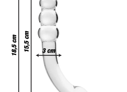 NEBULA SERIES BY IBIZA - MODELL 14 DILDO BOROSILIKATGLAS KLAR 18.5 CM -O- 3 CM - Glasdildo