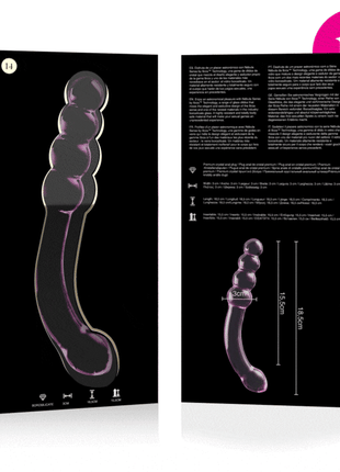 NEBULA SERIES BY IBIZA - MODELL 14 DILDO BOROSILIKATGLAS KLAR 18.5 CM -O- 3 CM - Glasdildo
