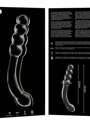 NEBULA SERIES BY IBIZA - MODELL 14 DILDO BOROSILIKATGLAS KLAR 18.5 CM -O- 3 CM - Glasdildo