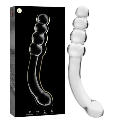 NEBULA SERIES BY IBIZA - MODELL 14 DILDO BOROSILIKATGLAS KLAR 18.5 CM -O- 3 CM - Glasdildo