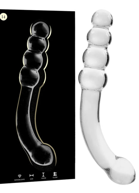 NEBULA SERIES BY IBIZA - MODELL 14 DILDO BOROSILIKATGLAS KLAR 18.5 CM -O- 3 CM - Glasdildo
