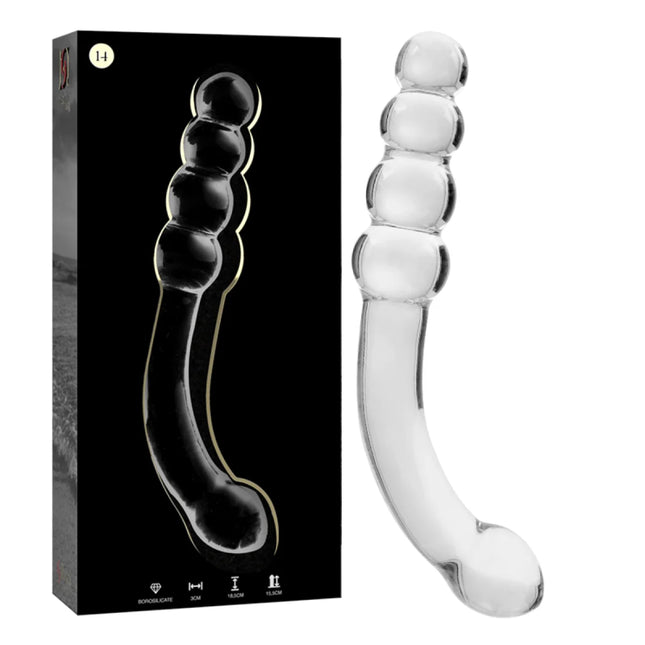 NEBULA SERIES BY IBIZA - MODELL 14 DILDO BOROSILIKATGLAS KLAR 18.5 CM -O- 3 CM - Glasdildo
