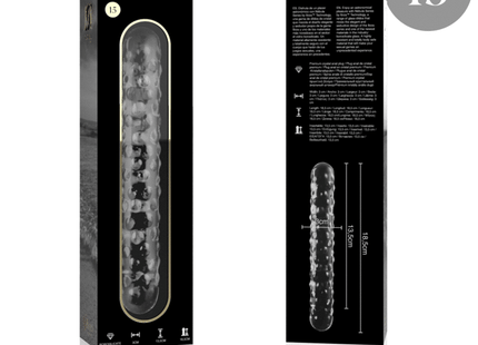 NEBULA SERIES BY IBIZA - MODELL 15 DILDO BOROSILIKATGLAS - 18.5 CM -O- 3 CM - Glasdildo