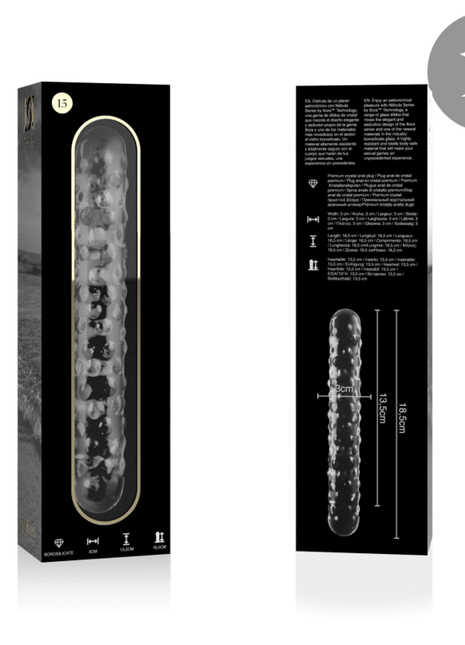 NEBULA SERIES BY IBIZA - MODELL 15 DILDO BOROSILIKATGLAS - 18.5 CM -O- 3 CM - Glasdildo