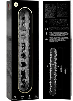 NEBULA SERIES BY IBIZA - MODELL 15 DILDO BOROSILIKATGLAS - 18.5 CM -O- 3 CM - Glasdildo