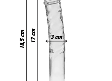 NEBULA SERIES BY IBIZA - MODELL 16 DILDO BOROSILIKATGLAS - 18.5 CM -O- 3 CM - Glas Analplug
