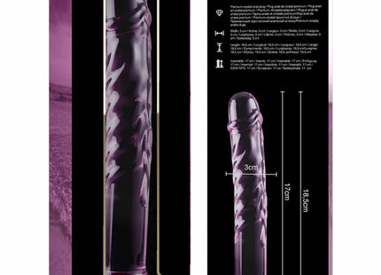 NEBULA SERIES BY IBIZA - MODELL 16 DILDO BOROSILIKATGLAS - 18.5 CM -O- 3 CM - Glas Analplug