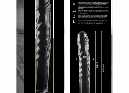 NEBULA SERIES BY IBIZA - MODELL 16 DILDO BOROSILIKATGLAS - 18.5 CM -O- 3 CM - Glas Analplug