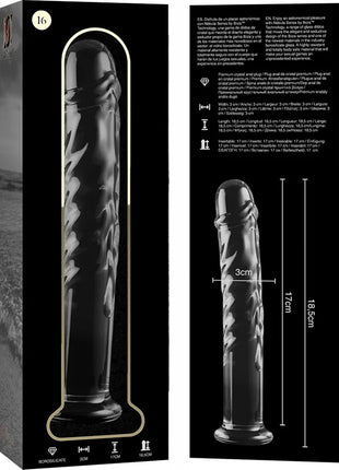NEBULA SERIES BY IBIZA - MODELL 16 DILDO BOROSILIKATGLAS - 18.5 CM -O- 3 CM - Glas Analplug