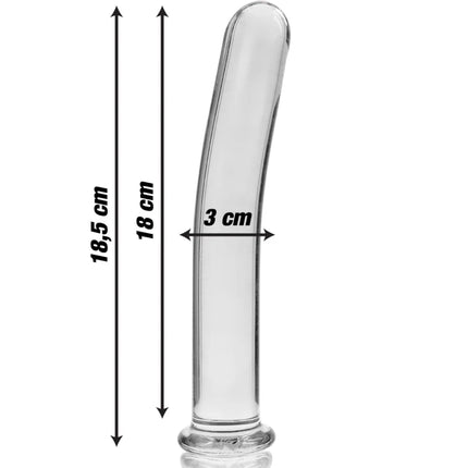 NEBULA SERIES BY IBIZA - MODELL 17 DILDO BOROSILIKATGLAS KLAR 18.5 CM -O- 3 CM - Glasdildo