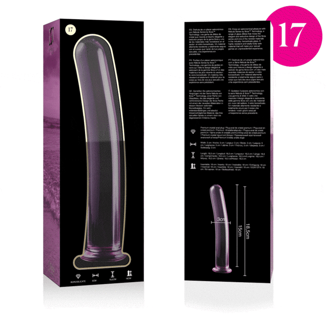 NEBULA SERIES BY IBIZA - MODELL 17 DILDO BOROSILIKATGLAS KLAR 18.5 CM -O- 3 CM - Glasdildo