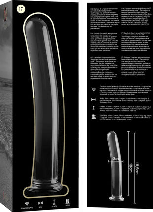 NEBULA SERIES BY IBIZA - MODELL 17 DILDO BOROSILIKATGLAS KLAR 18.5 CM -O- 3 CM - Glasdildo