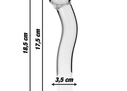 NEBULA SERIES BY IBIZA - MODELL 18 DILDO BOROSILIKATGLAS KLAR 18.5 CM -O- 3.5 CM - Glasdildo