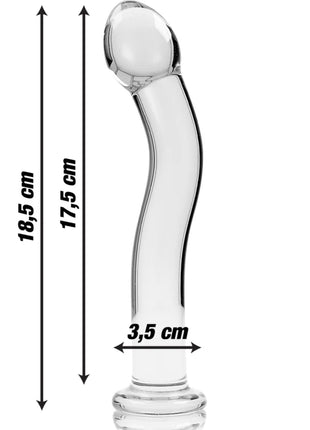 NEBULA SERIES BY IBIZA - MODELL 18 DILDO BOROSILIKATGLAS KLAR 18.5 CM -O- 3.5 CM - Glasdildo
