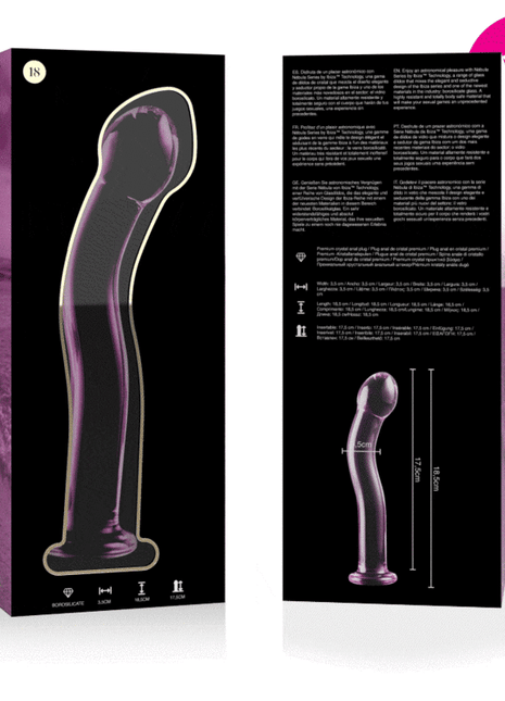 NEBULA SERIES BY IBIZA - MODELL 18 DILDO BOROSILIKATGLAS KLAR 18.5 CM -O- 3.5 CM - Glasdildo