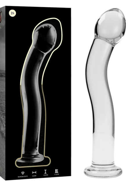 NEBULA SERIES BY IBIZA - MODELL 18 DILDO BOROSILIKATGLAS KLAR 18.5 CM -O- 3.5 CM - Glasdildo