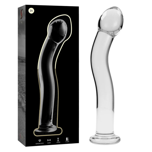 NEBULA SERIES BY IBIZA - MODELL 18 DILDO BOROSILIKATGLAS KLAR 18.5 CM -O- 3.5 CM - Glasdildo