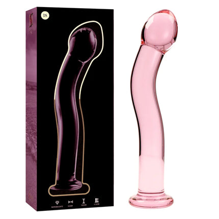 NEBULA SERIES BY IBIZA - MODELL 18 DILDO BOROSILIKATGLAS KLAR 18.5 CM -O- 3.5 CM - Glasdildo