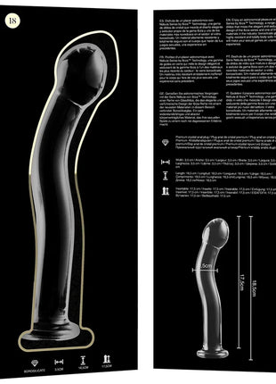 NEBULA SERIES BY IBIZA - MODELL 18 DILDO BOROSILIKATGLAS KLAR 18.5 CM -O- 3.5 CM - Glasdildo