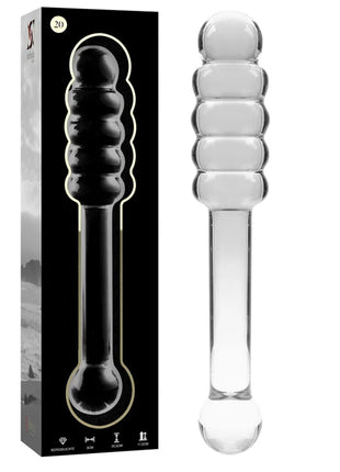 NEBULA SERIES BY IBIZA - MODELL 20 DILDO BOROSILIKATGLAS KLAR 20.5 CM -O- 3 CM - Glasdildo