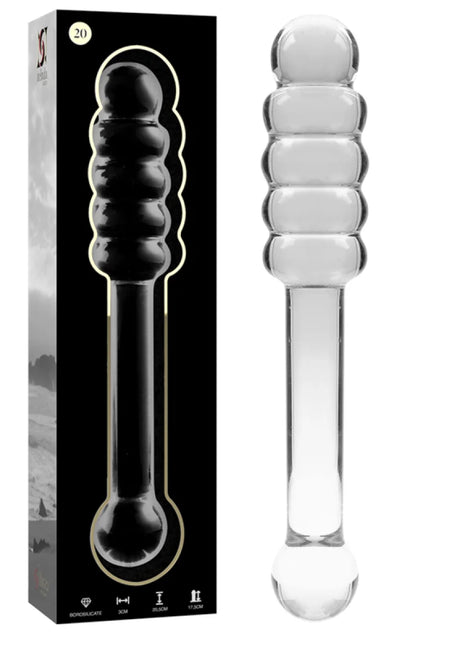 NEBULA SERIES BY IBIZA - MODELL 20 DILDO BOROSILIKATGLAS KLAR 20.5 CM -O- 3 CM - Glasdildo