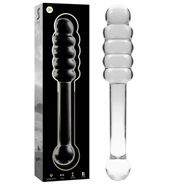NEBULA SERIES BY IBIZA - MODELL 20 DILDO BOROSILIKATGLAS KLAR 20.5 CM -O- 3 CM - Glasdildo